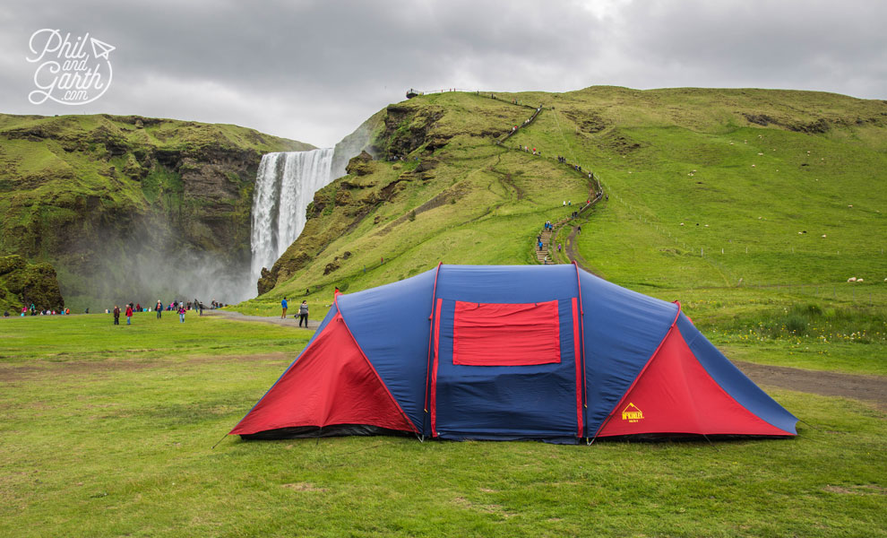 Iceland-south-Skogafoss-waterfall-camping-travel-review