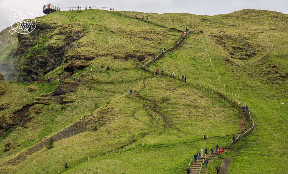 Iceland-south-Skogafoss-waterfall-steps-to-top-travel-review