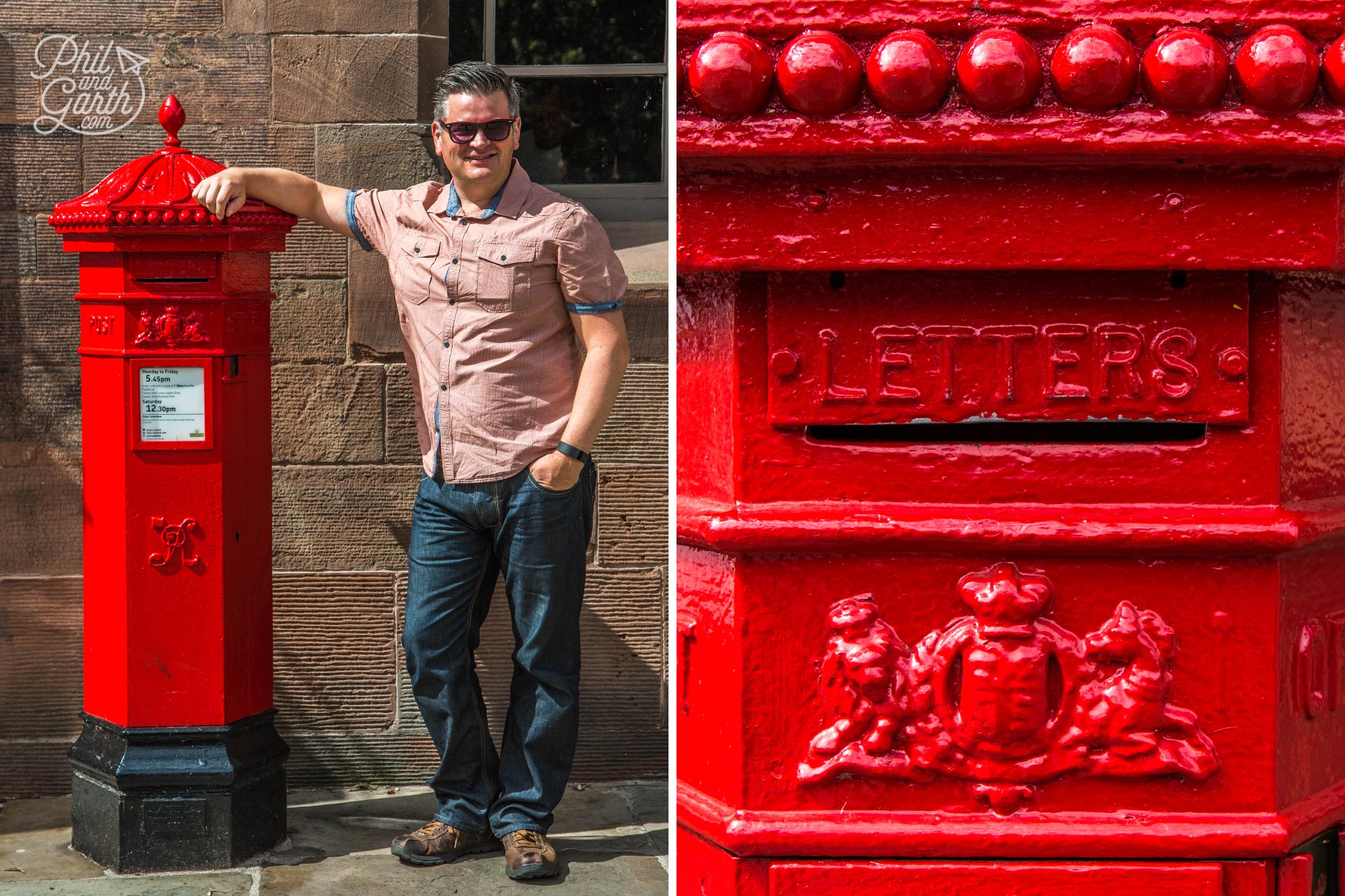 Phil at Chester's old penny postbox