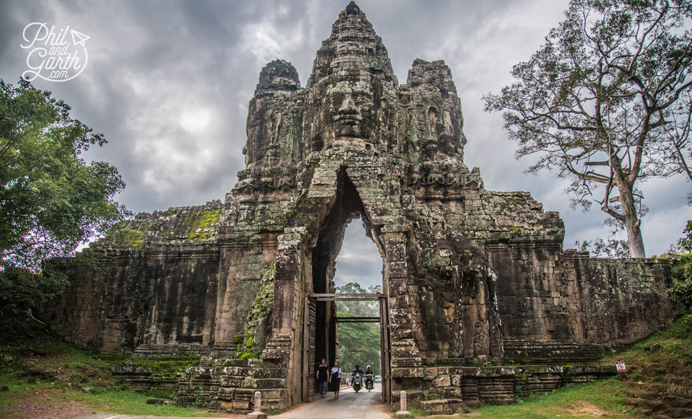 The many faces of King Jayavarman VII on Angkor Thom's South Gate