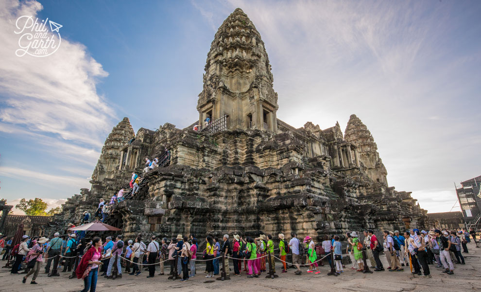 The never ending queue to climb the central tower