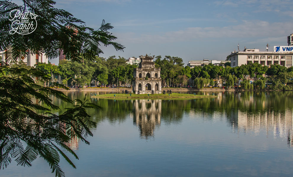 The Turtle Tower in Hoan Kiem Lake