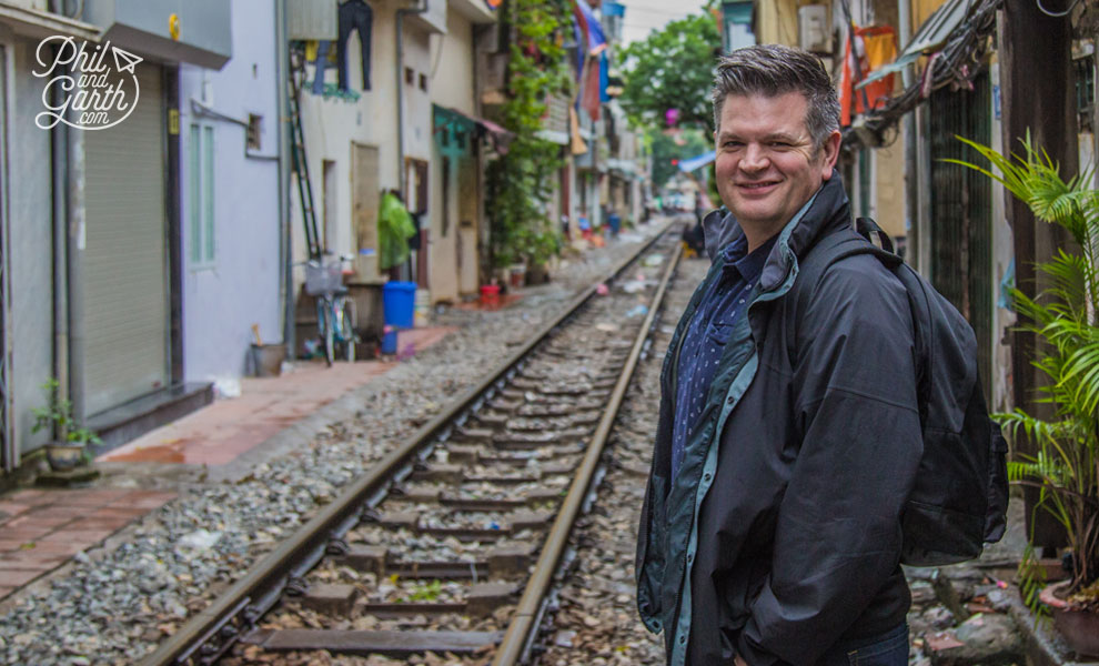 Phil on Hanoi's train street