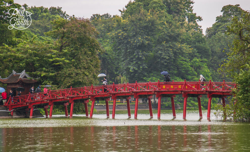 The picturesque red Huc Bridge