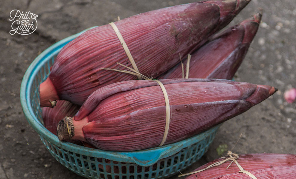 Banana flowers, the inside is used in salads