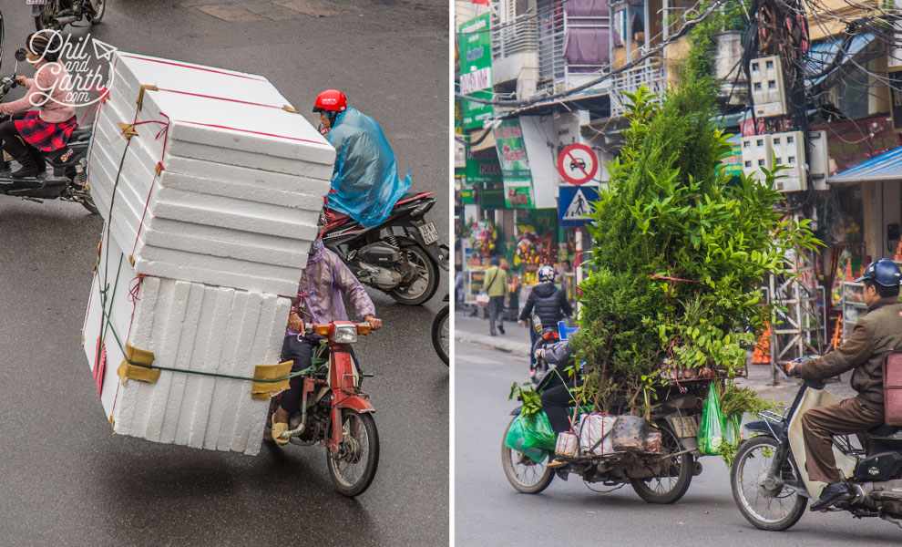 People carry all sorts on their bikes