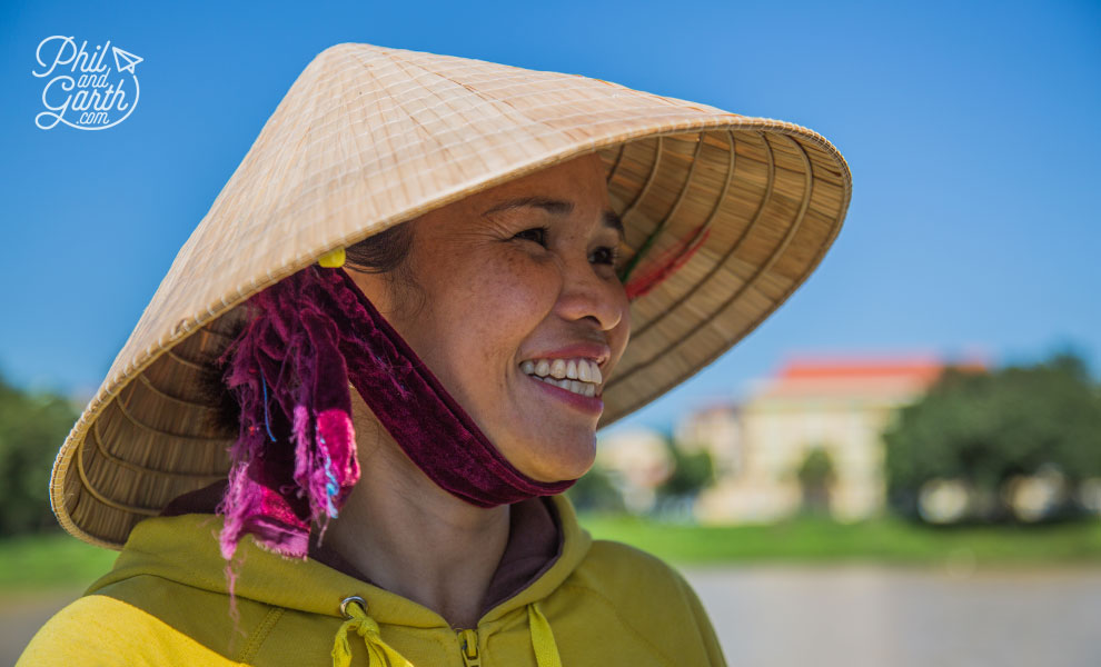 Our dragon boat lady kindly posing for a photograph