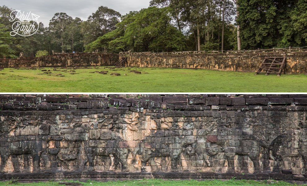 The nearby Terrace of Elephants - a viewing platform for the Royal Khmers to watch public events