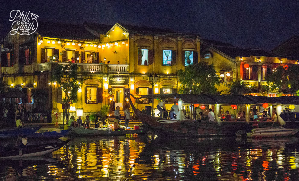 Hoa Anh Dao Sakura and Old Town by night