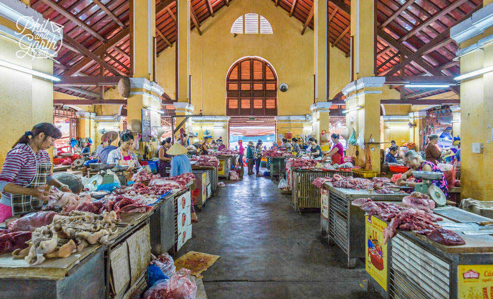 The meat hall inside Central Market