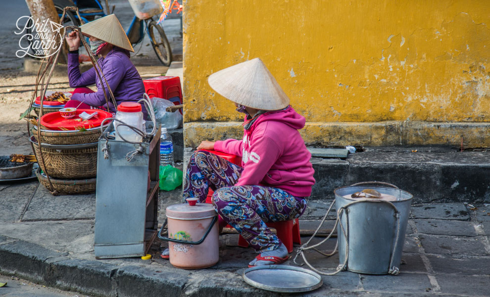 Street food vendors in Hoi An