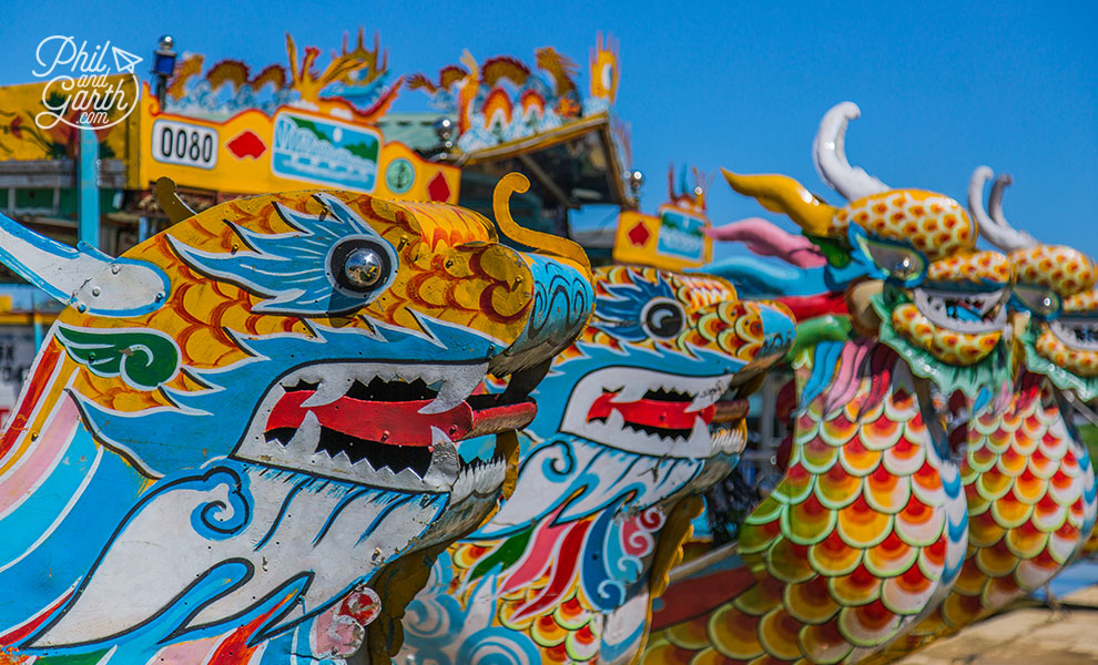 Colourful dragon boats