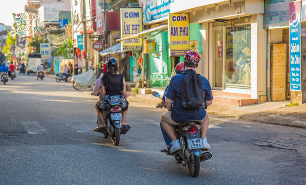 Scooter ride back to Hue