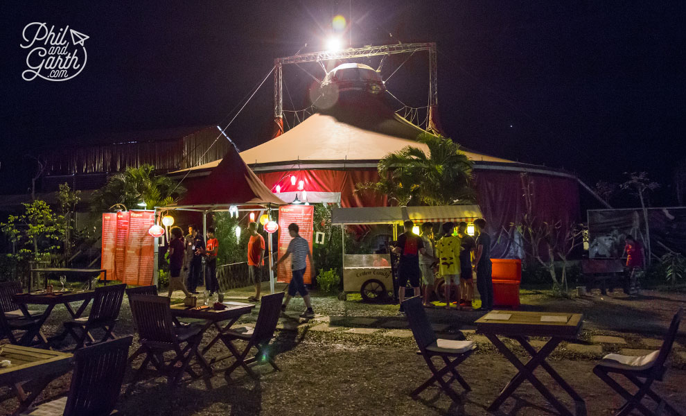 The big top tent of Phare Circus