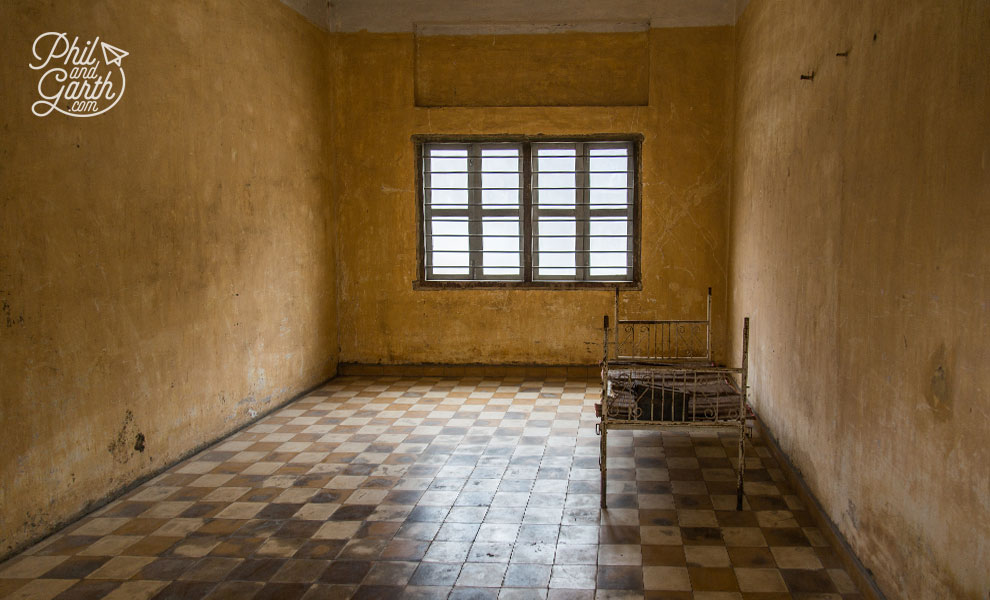 One of torture rooms with blood stains on the floor