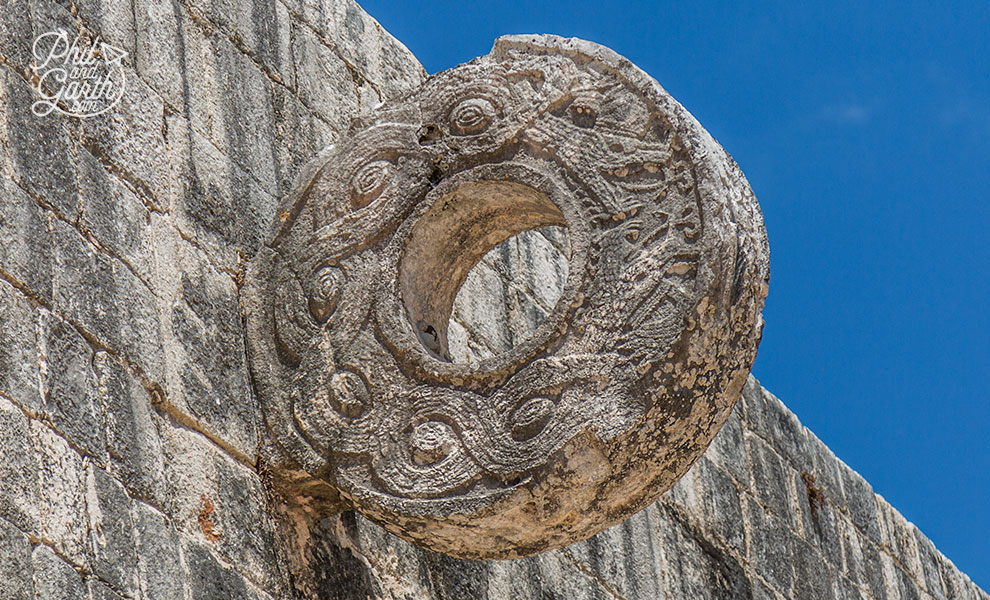 Goal! - the stone ring decorated with snakes and monkeys