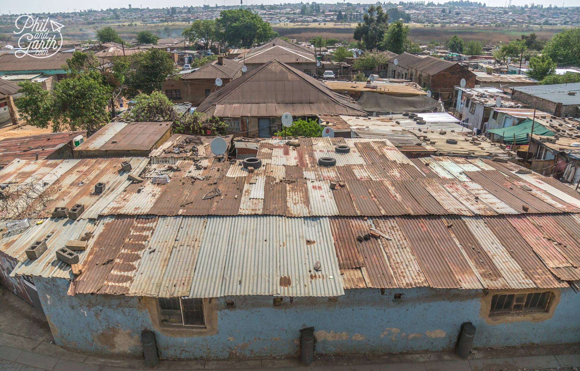 Looking down on the township