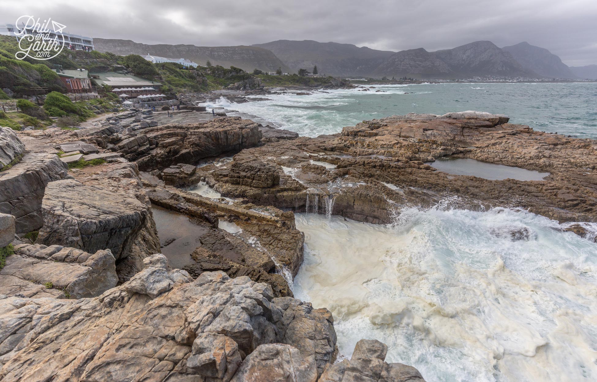 Hermanus Whale Watching - We loved watching the power of the waves next to the old harbour