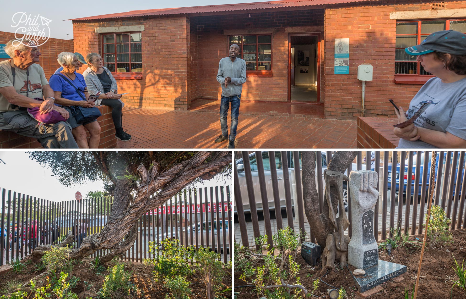 Outside in the garden of Nelson Mandela's house