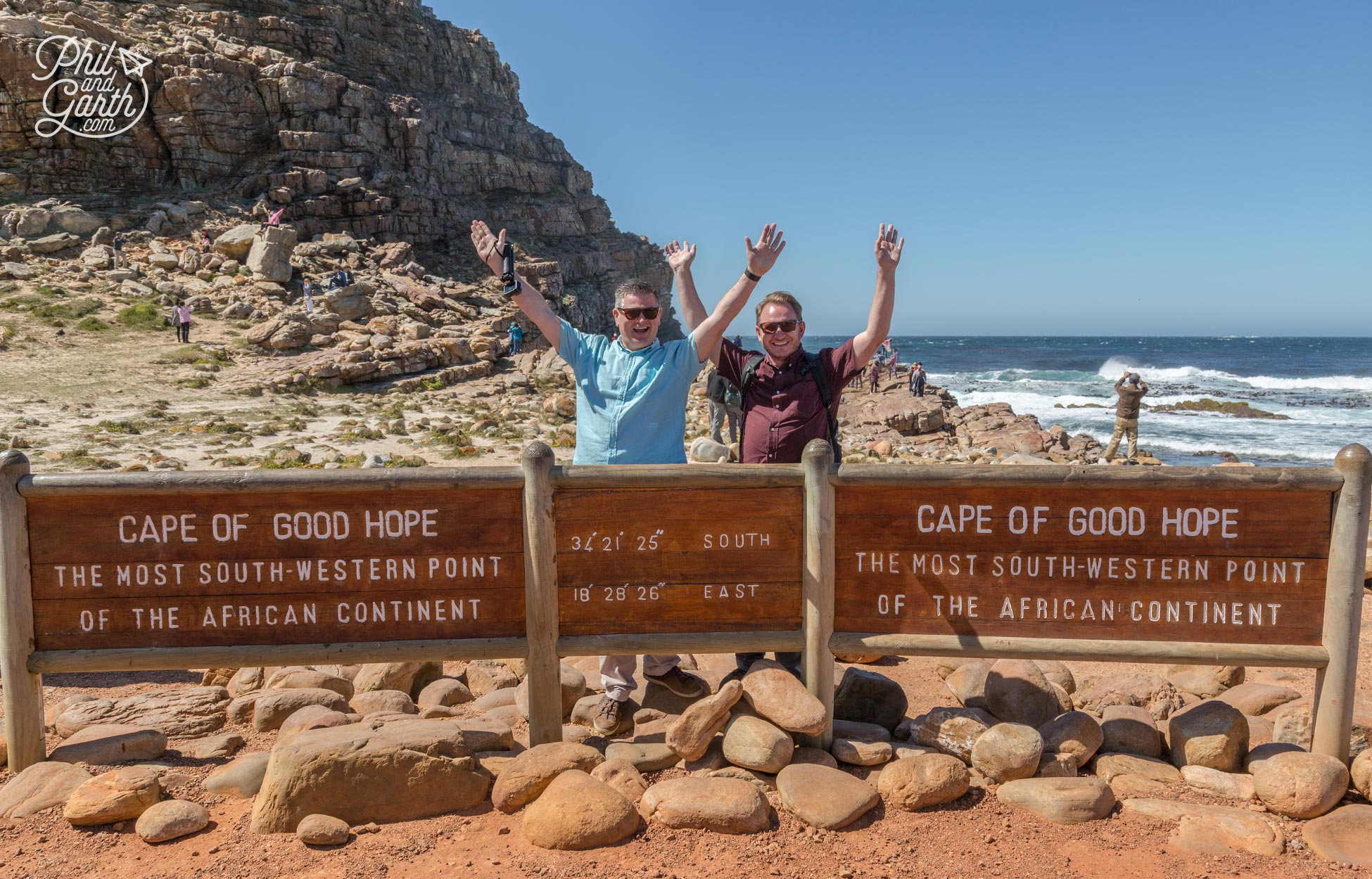 Phil and Garth at The Cape of Good Hope sign