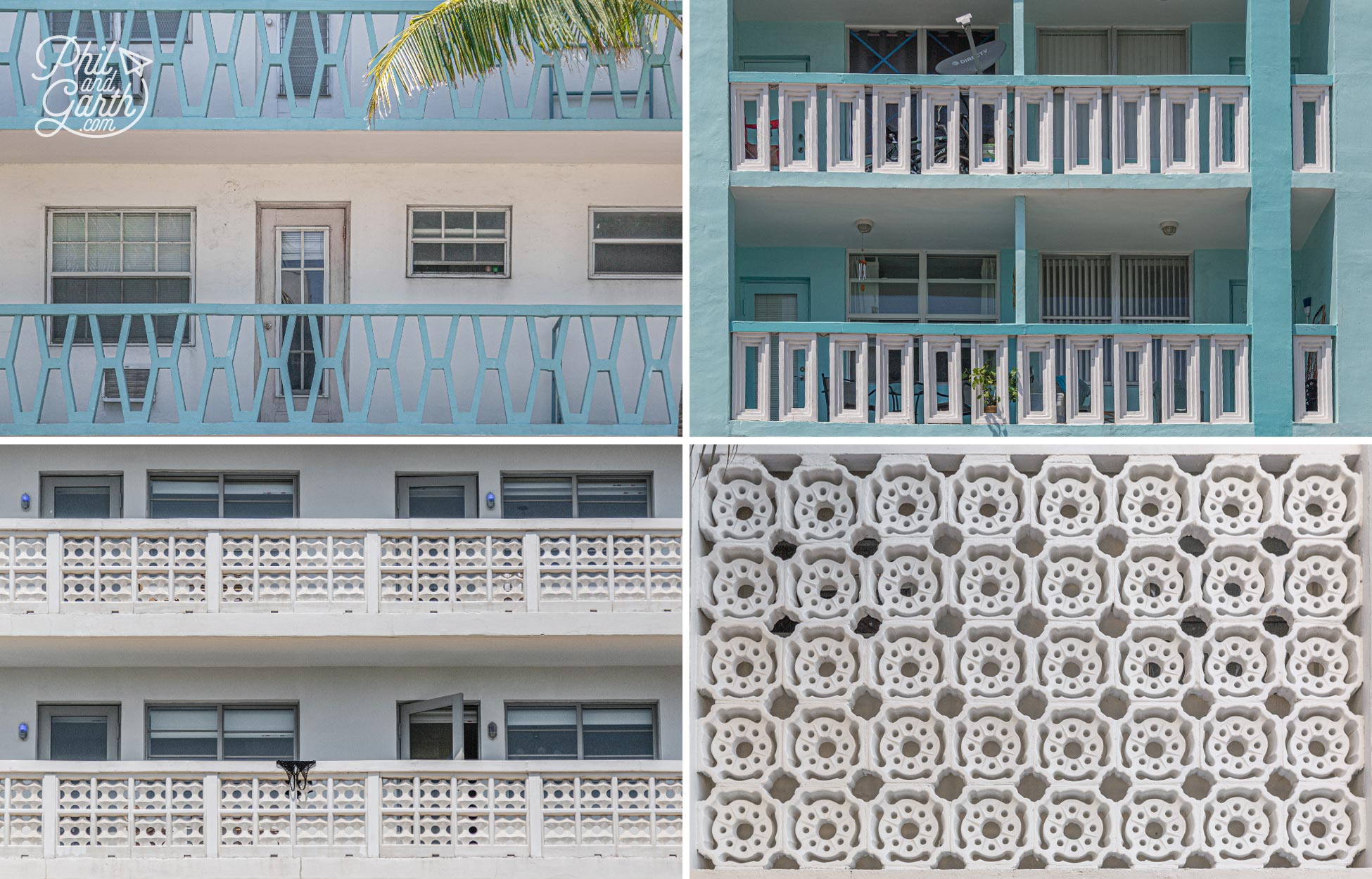 Various Miami Modern breeze block designs