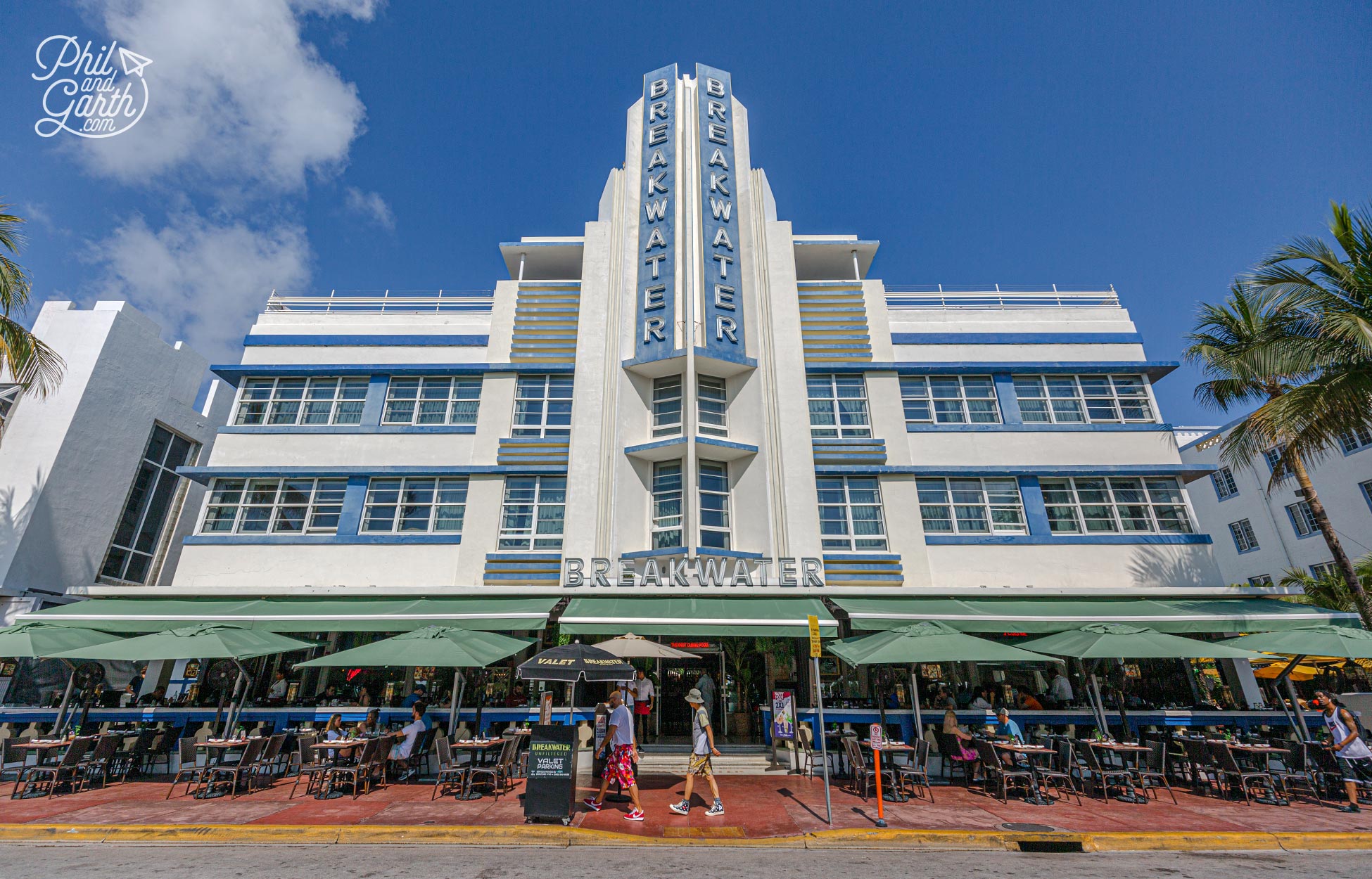 The Breakwater hotel built in 1939, it's one of Ocean Drive's most iconic Art Deco hotels