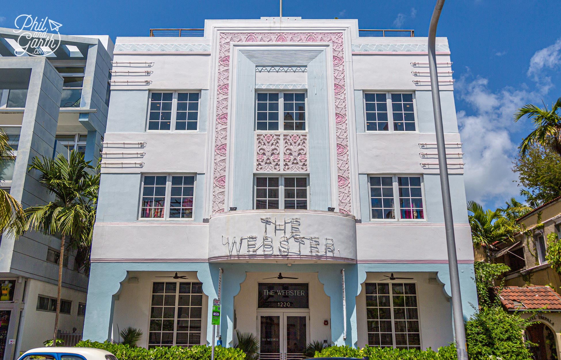 The Webster built in 1939 is a good example of Art Deco's rule of 3. Find it on Collins Avenue