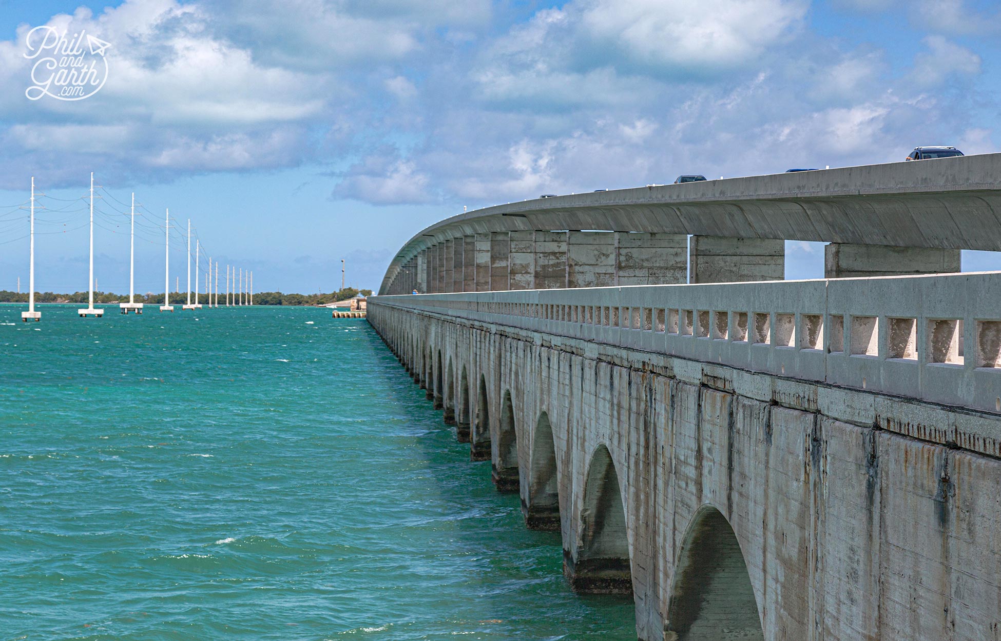 The old and the new 7 Mile Bridge as seen from Little Duck Key, Florida Keys