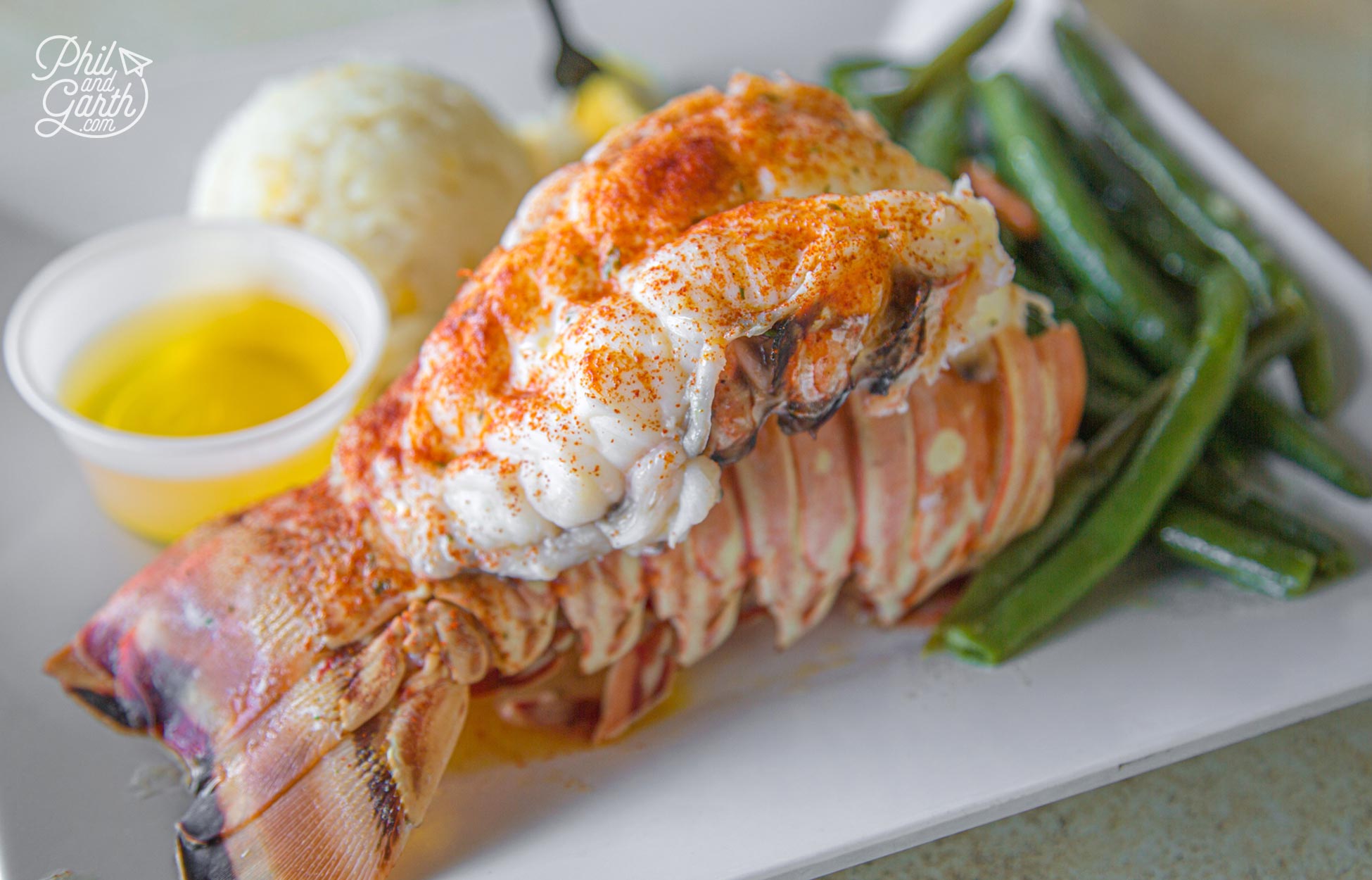 Delicious lobster tails at Alonzo's Oyster Bar