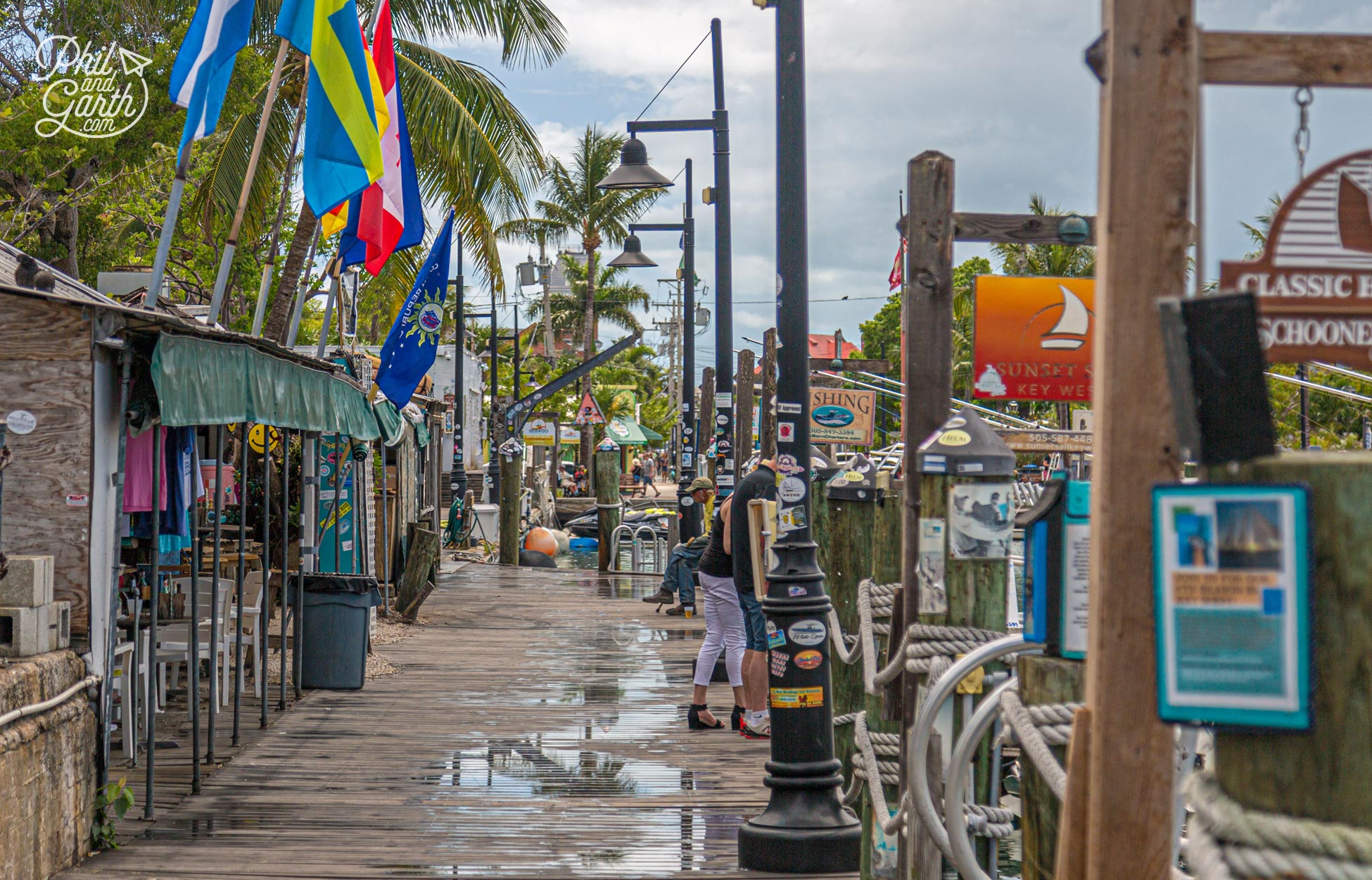 The promenade harborwalk is a great place for a stroll and a drink