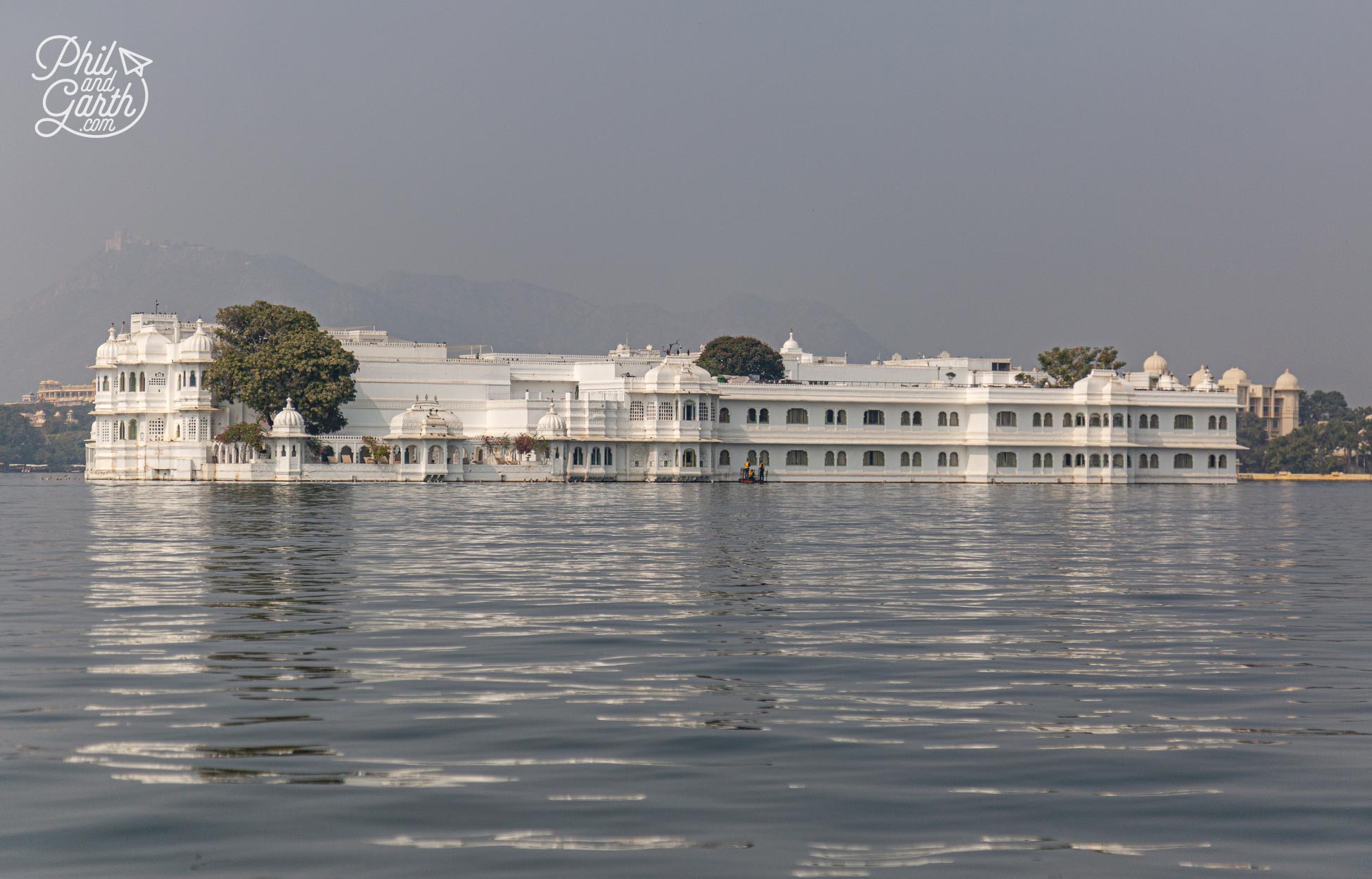 The stunning Taj Lake Palace luxury hotel. It was a former Royal palace Jag Niwas