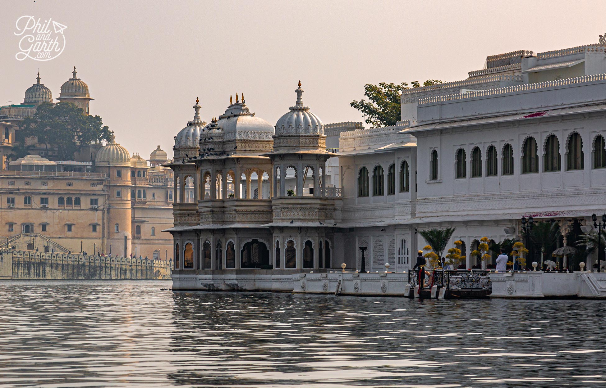 Old Palaces appear to float on the shimmering water