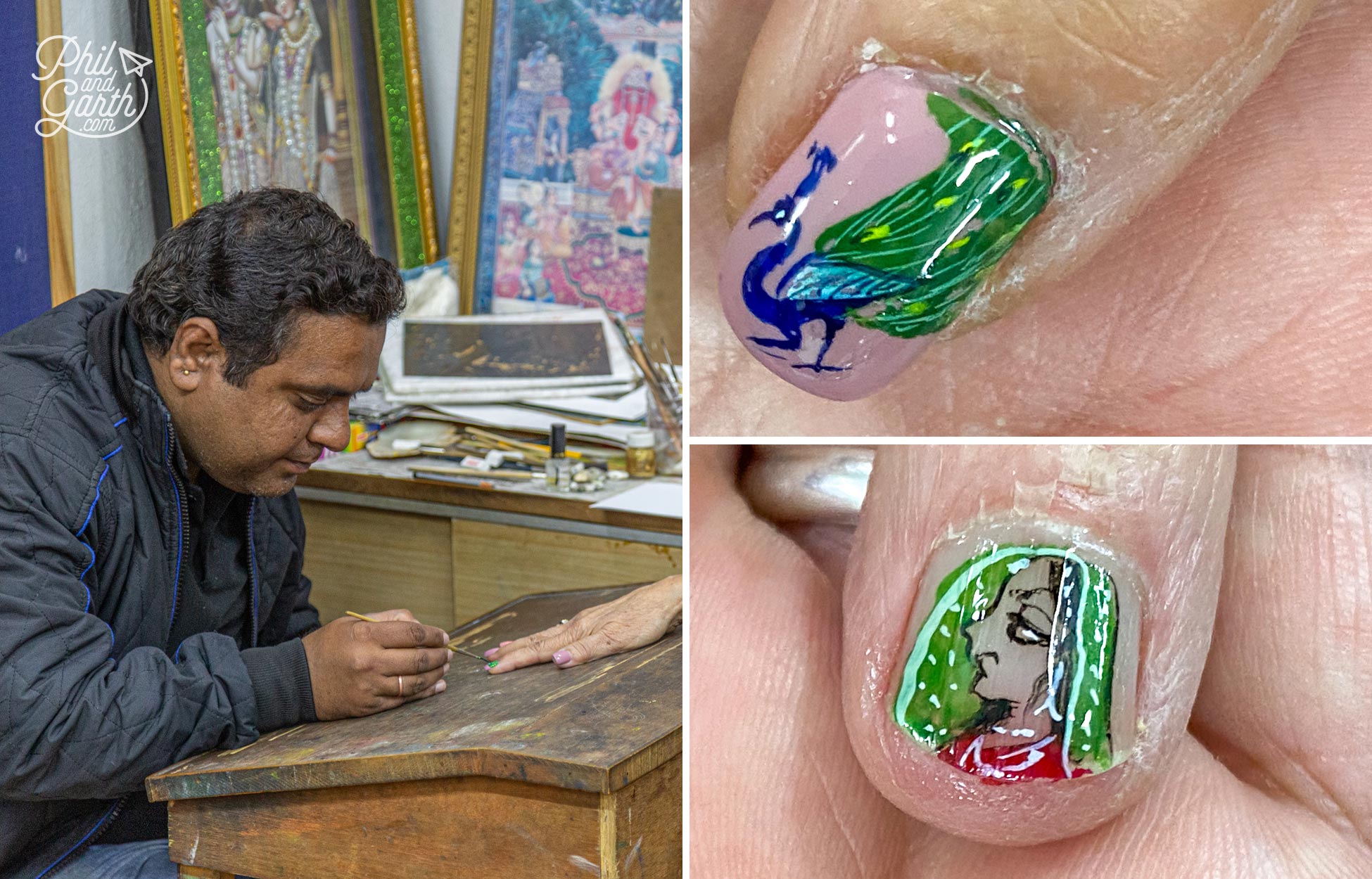 Miniature nail art at the Janak Arts artist studio