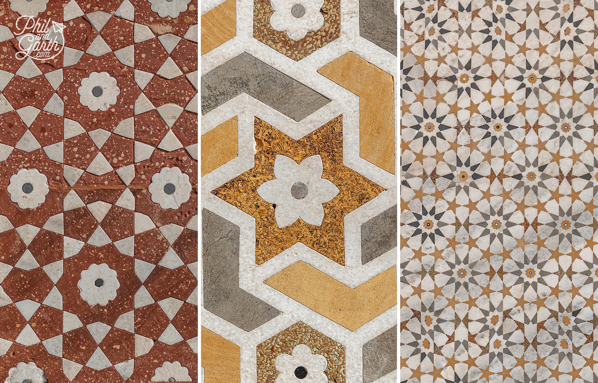 Gorgeous tile patterns and symmetry of the 'Baby Taj Mahal'