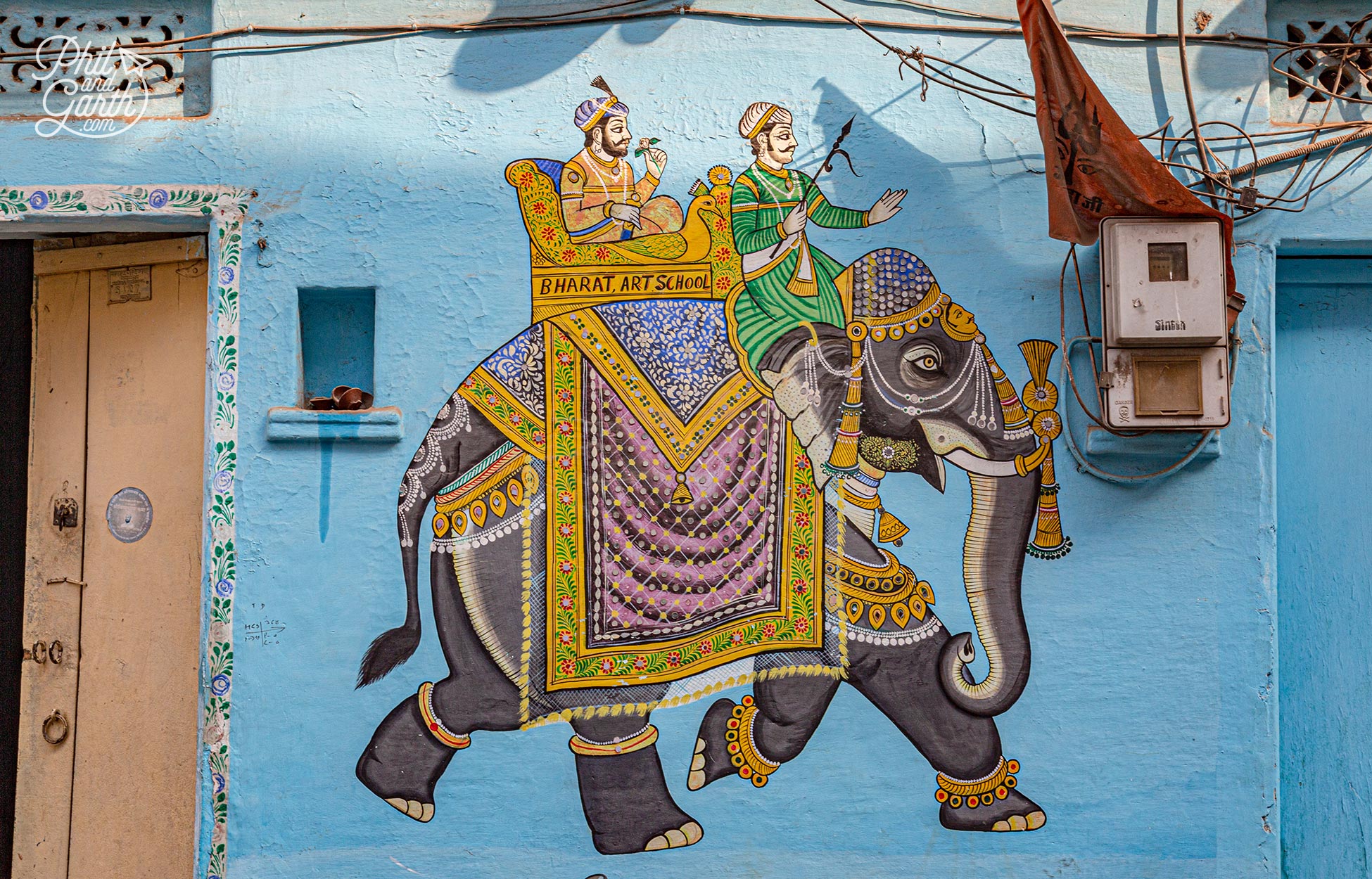 Some beautiful murals can be found on walls around Udaipur