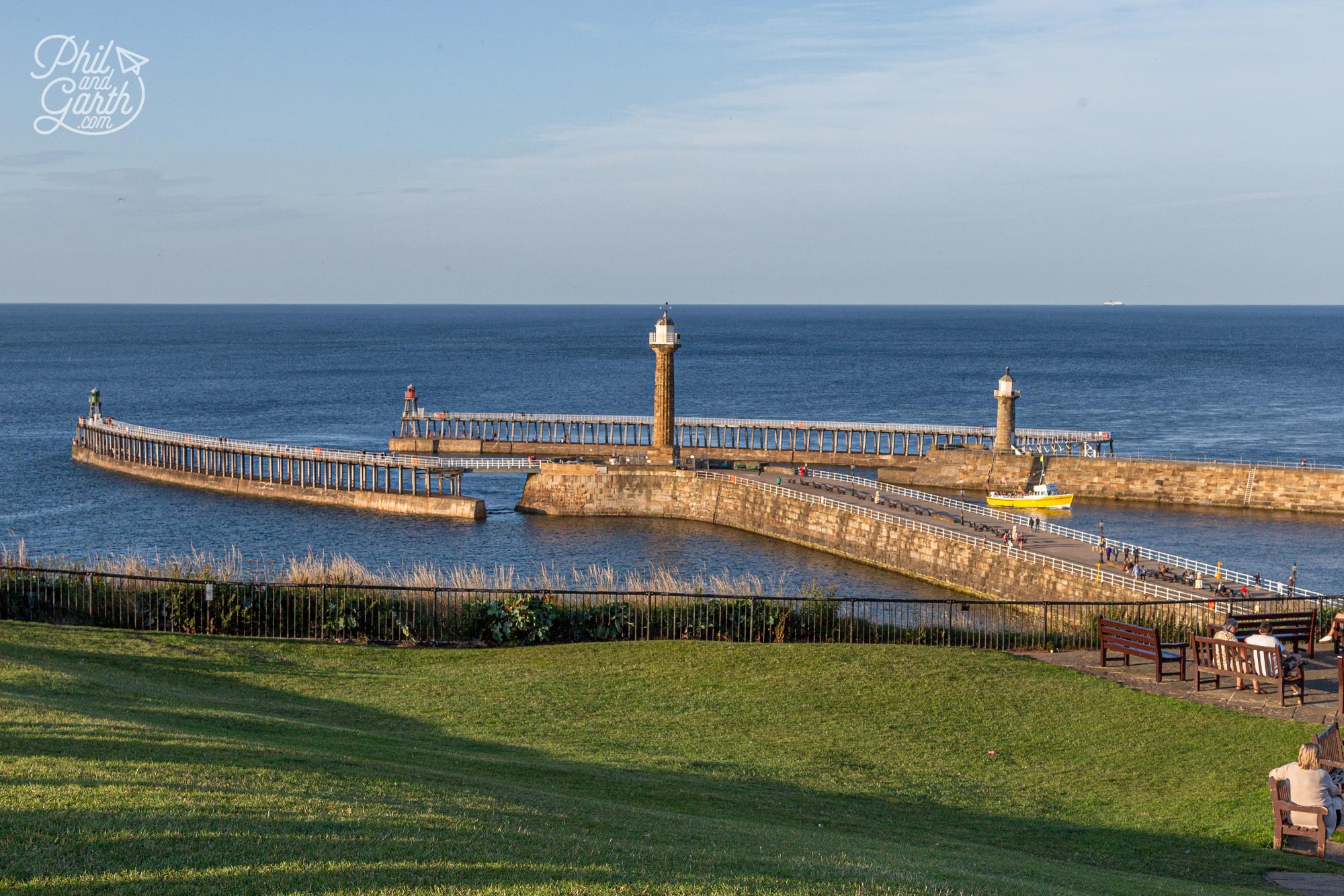 Whitby Piers - the perfect place to walk off a chippy lunch