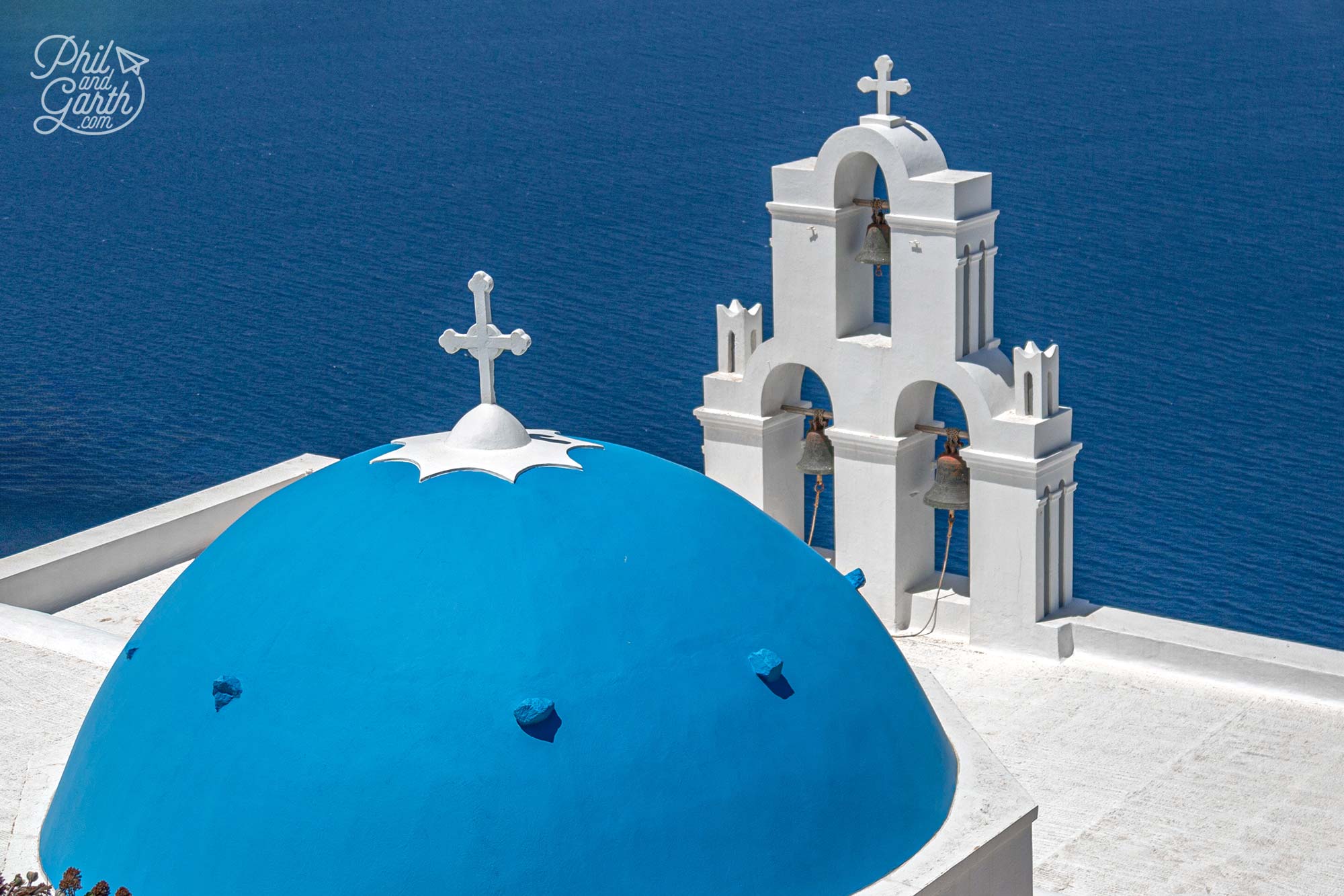 The iconic Three Bells of Fira in Firostefani