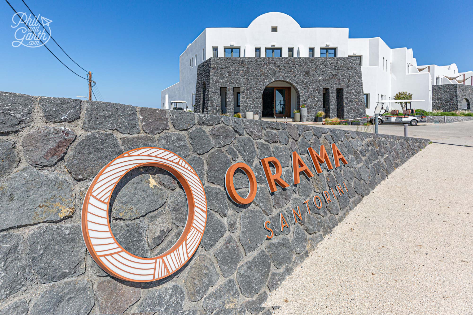 The exterior of the Orama Hotel & Spa Santorini