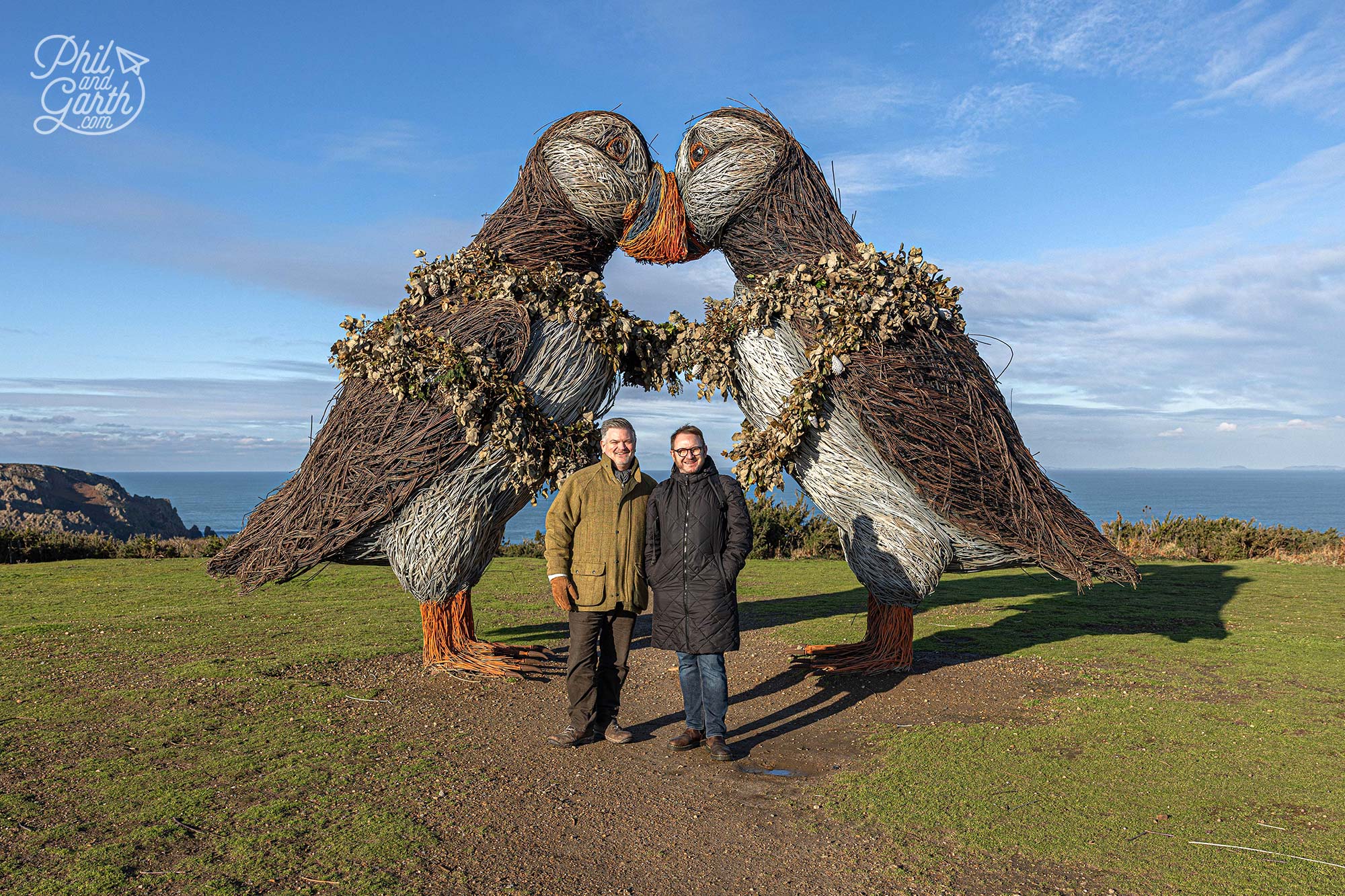 Check out the puffin sculptures at the Plémont Bay seabird sanctuary 