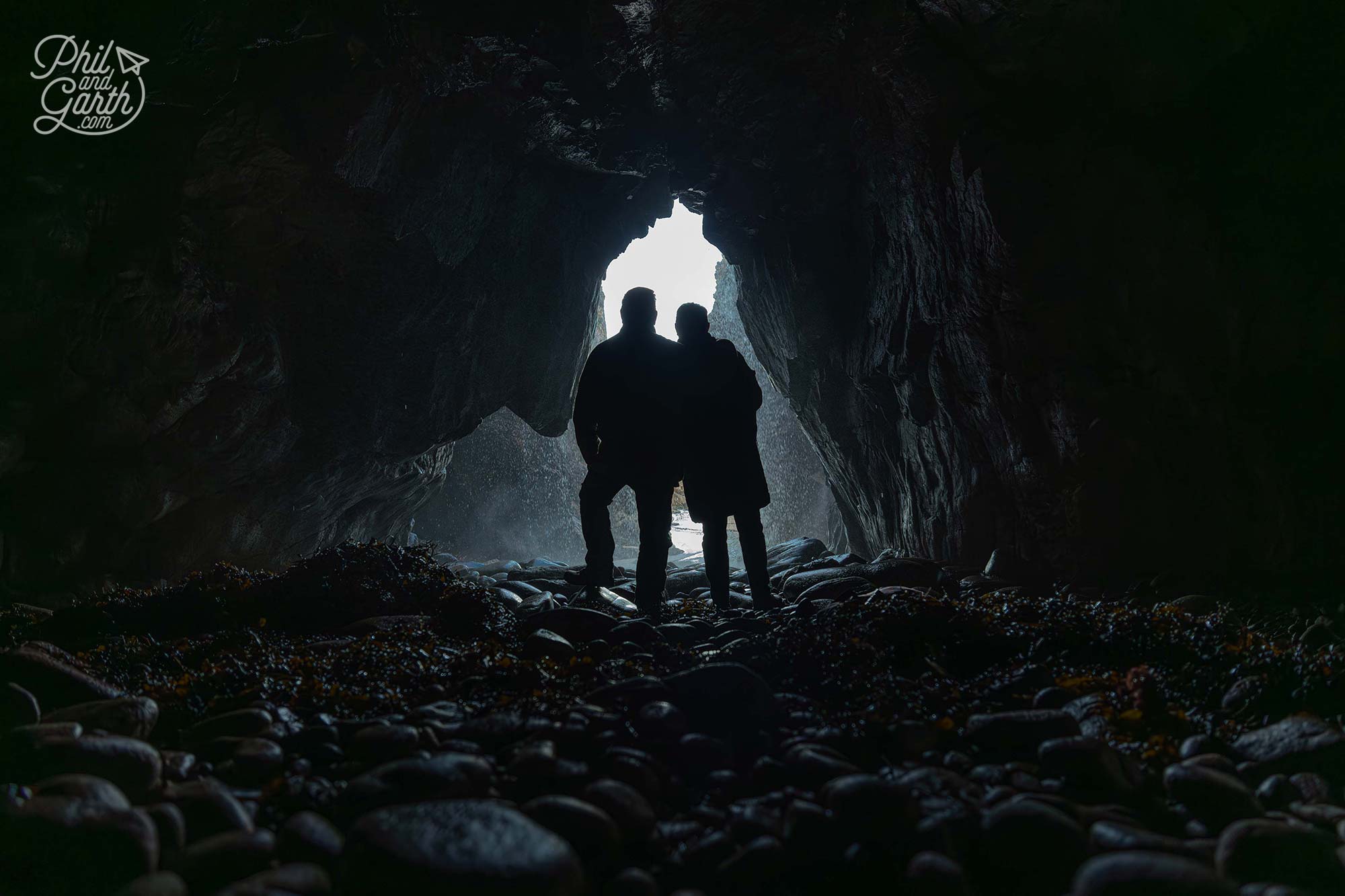 Inside the cave uncovered at low tide is great for silhouette photos