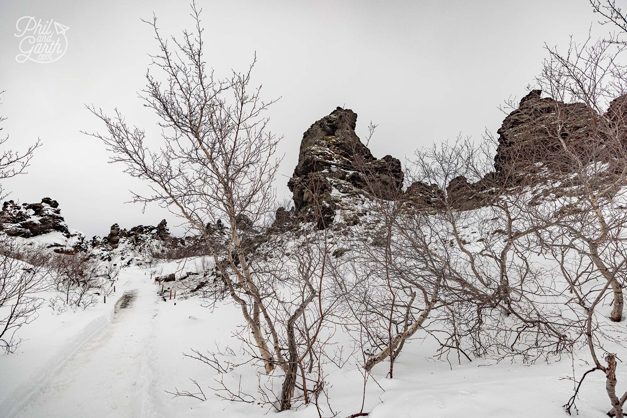 Lots of hiking trails through Dimmuborgir’s lava formations