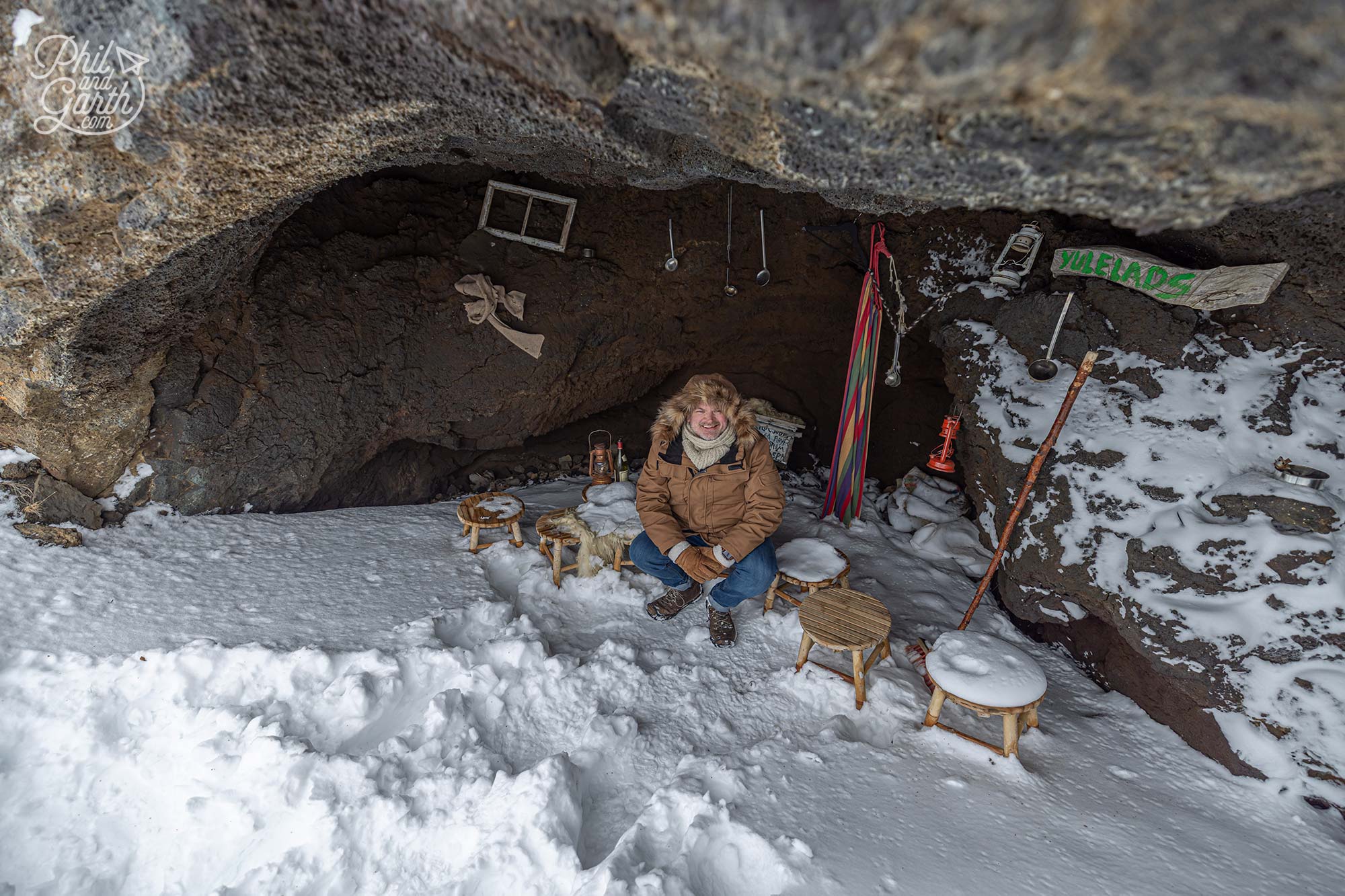 Phil inside the Icelandic Yule Lads cave